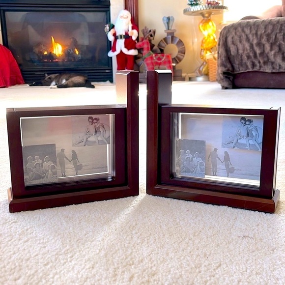 Brand New Jordan Mark Solid Wood Cherry Finish Photo Picture Frame Bookends Pair - Picture 10 of 16